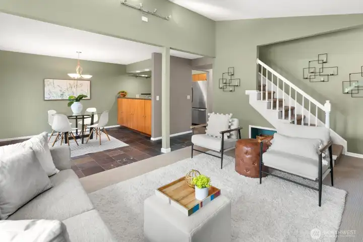 Open concept living/dining/kitchen