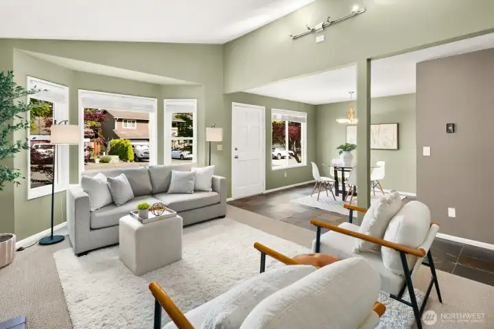 Open concept living/dining/kitchen