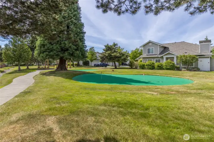 The community greenspace features two putting greens, perfect for practicing your short game close to home!