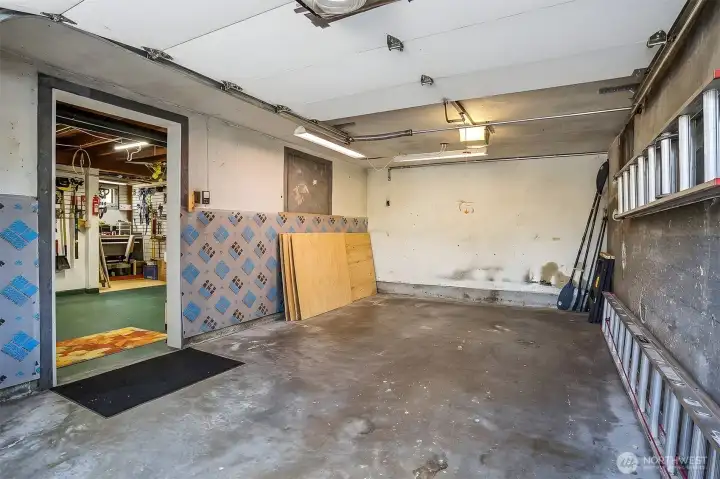 Single car garage is extra wide. Single car garage is extra wide.