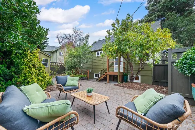 Wonderful for conversation or simply relaxing, spacious pavered patio area is easily accessible from the back door.