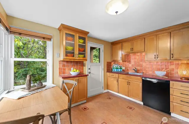 Verdant views and great light! It's an easy kitchen to love.