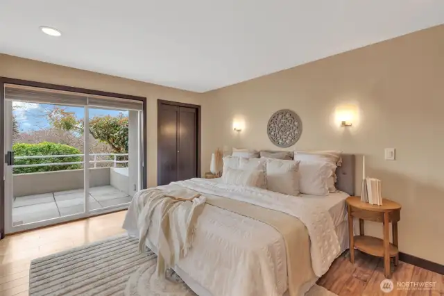 Primary suite with access to the patio.
