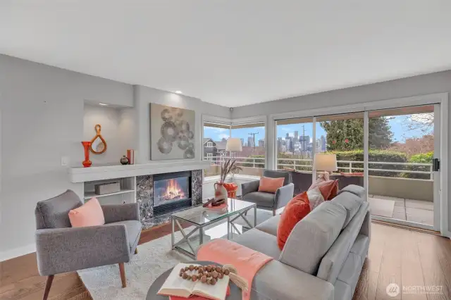 Sit by the cozy gas fireplace AND enjoy the view!