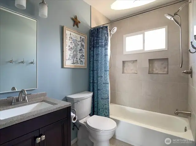 Bathroom has been fully updated.