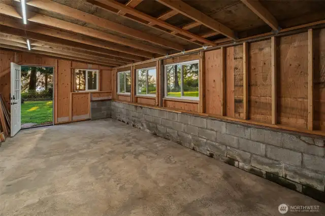 Shop connected to garage