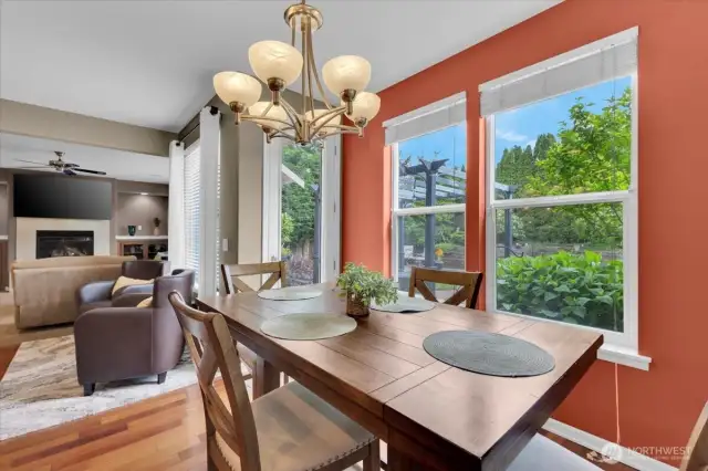 Dining nook with a great bird watching window
