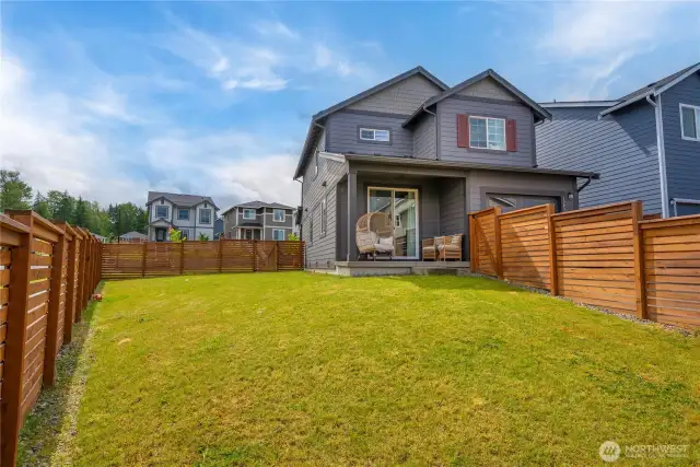 Spacious, fully fenced yard.