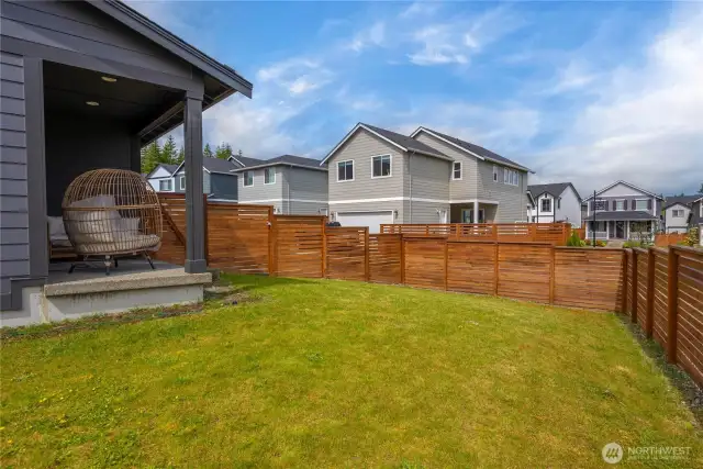 Spacious, fully fenced yard.