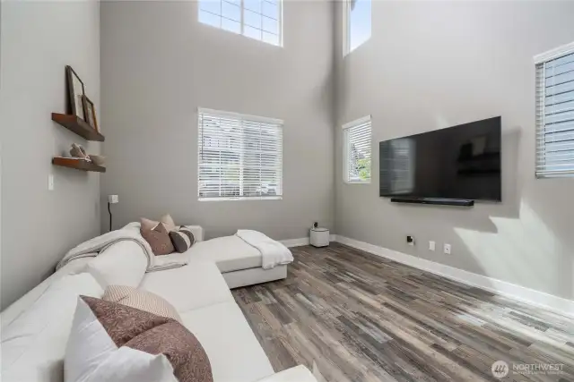 Spacious, light filled living room.