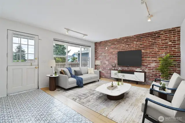 Family room with  convenient access to back deck.
