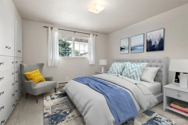 Main home - 2nd bedroom with built in storage