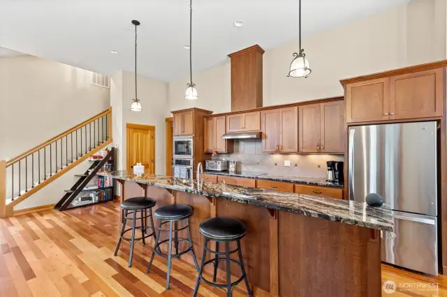 Slab Granite Countertops with sitting area for entertaining