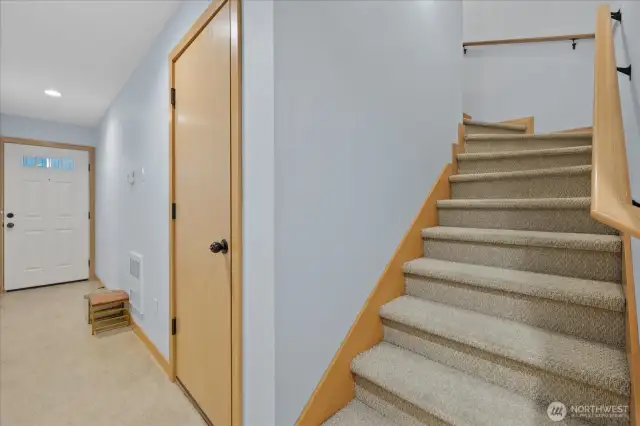 Entry foyer leading to garage