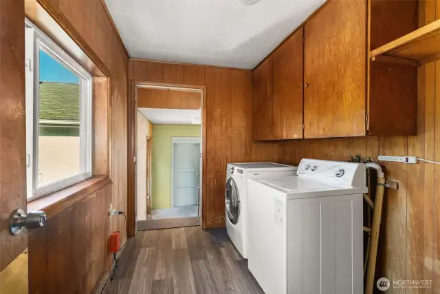 Laundry room with entrance from mudroom off garage.
