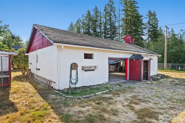 Attached garage.