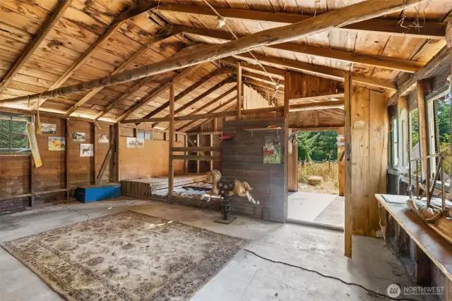 Barn interior.
