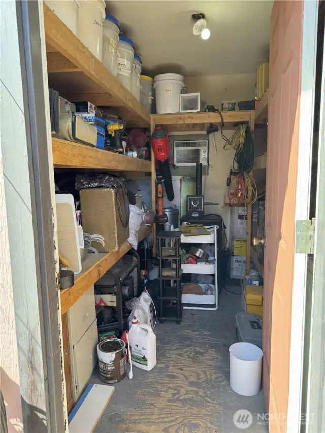 Interior of small shed