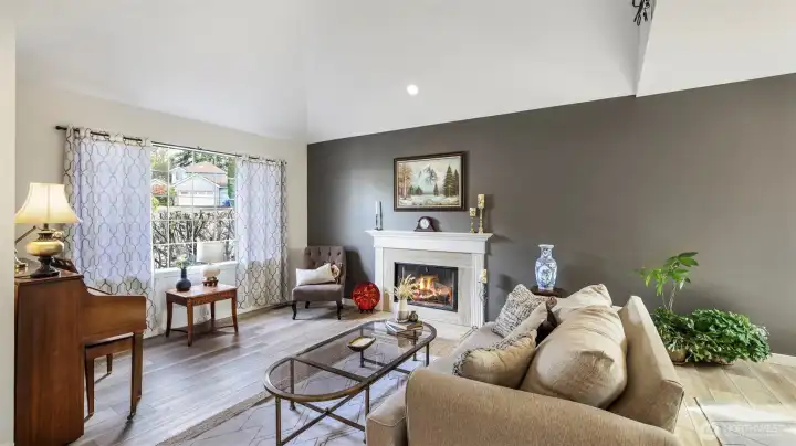 Enjoy this cozy fireplace creating the perfect balance of space and warmth.