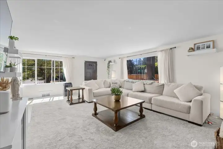 Living room, lots of natural light