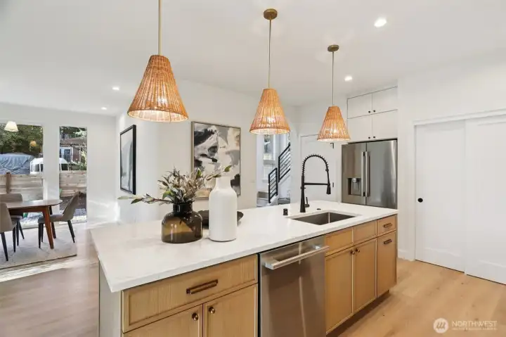 Stunning gourmet kitchen with island and upgraded cabinet package