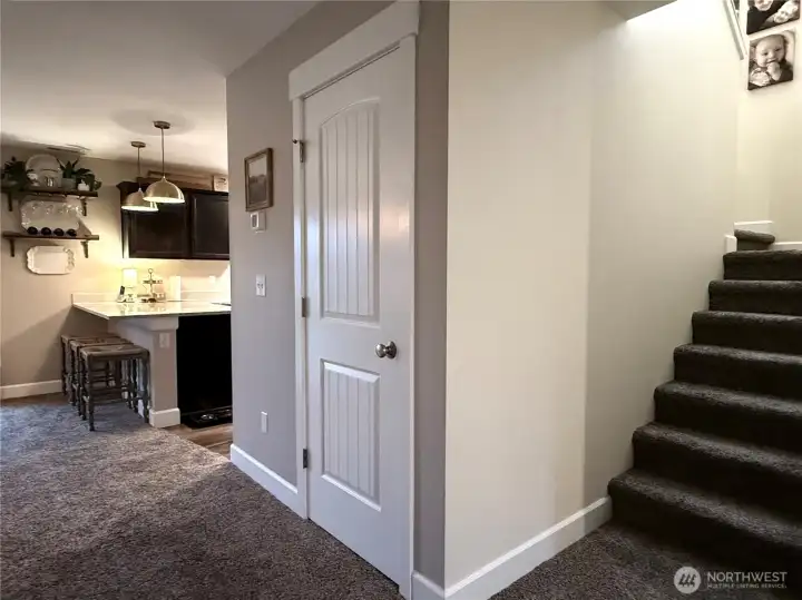 Additional storage under the stairs