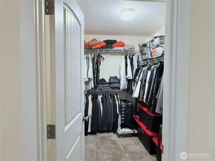 Spacious primary suite closet