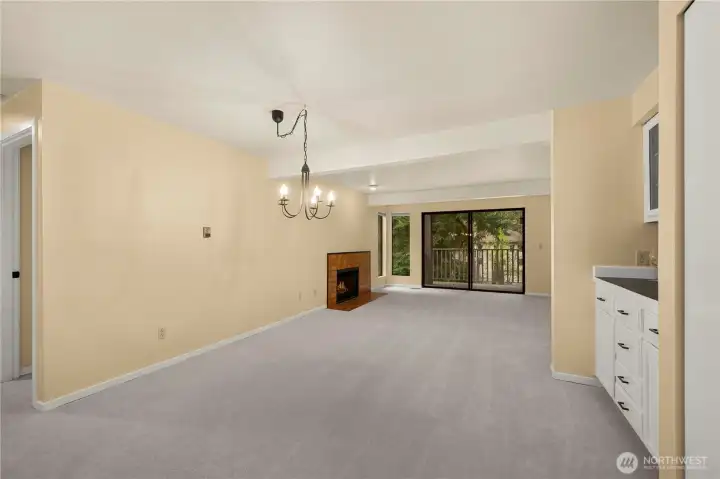 Living Room and Dining Room.