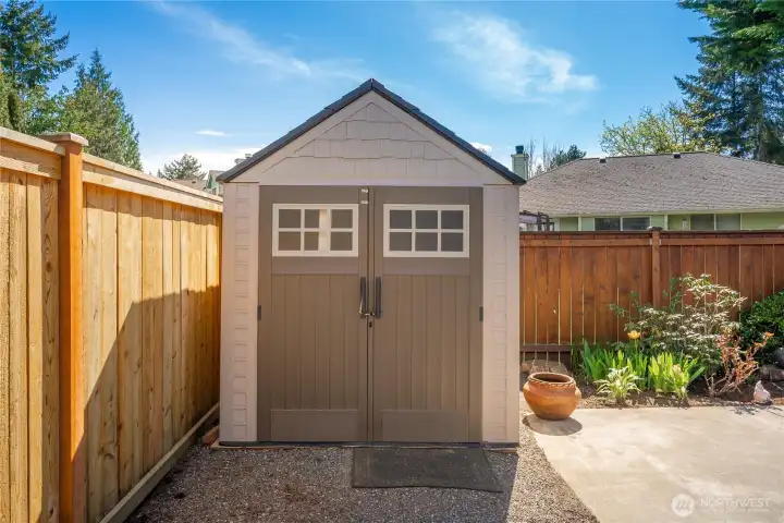 Gardeners shed and newer fencing