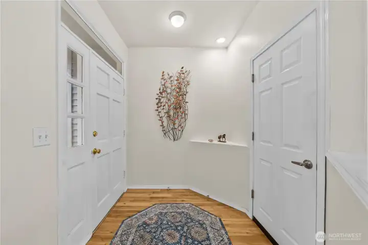 White oak hardwood floors.