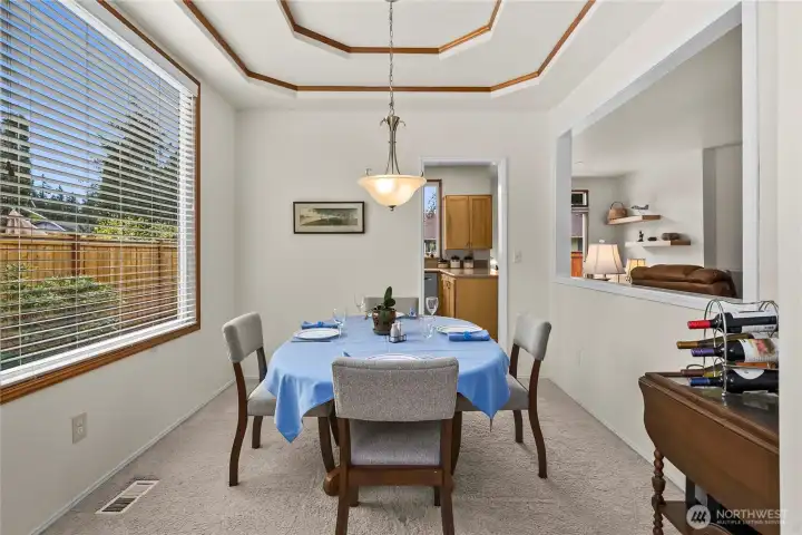 The interior wall was opened up to provide this open concept feeling.