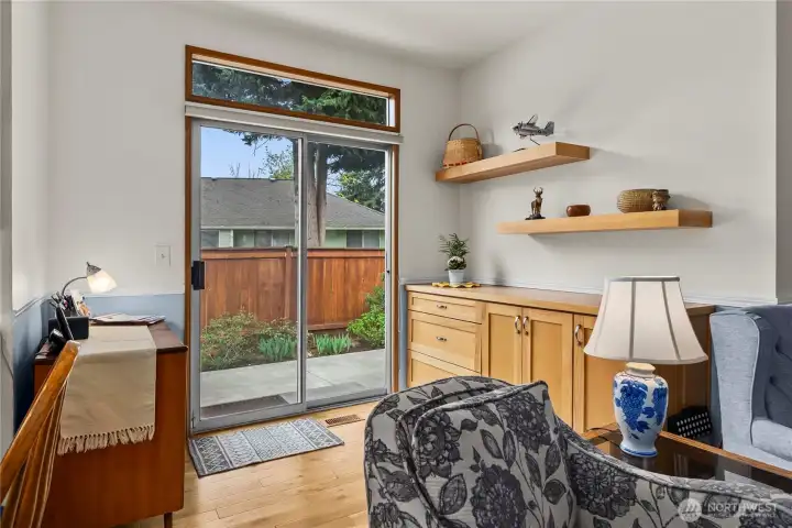 Great storage and serving space on the built in buffet.