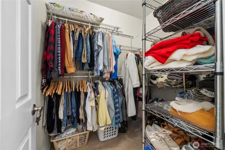 Primary walk in closet.