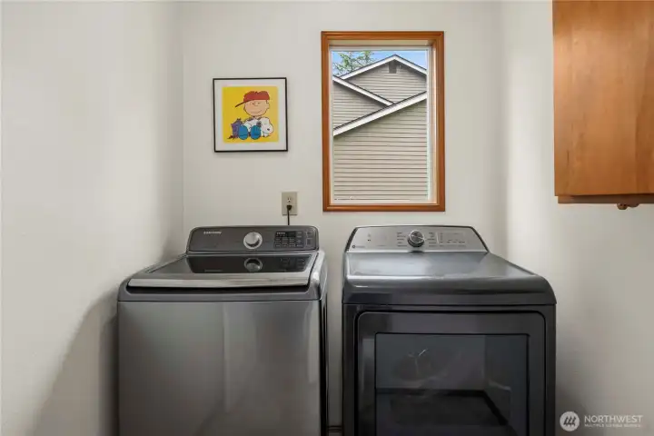 Separate laundry room.  Washer and Dryer stay.