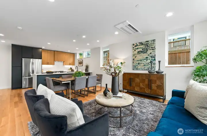 Recessed mini-split for efficient heating and cooling.