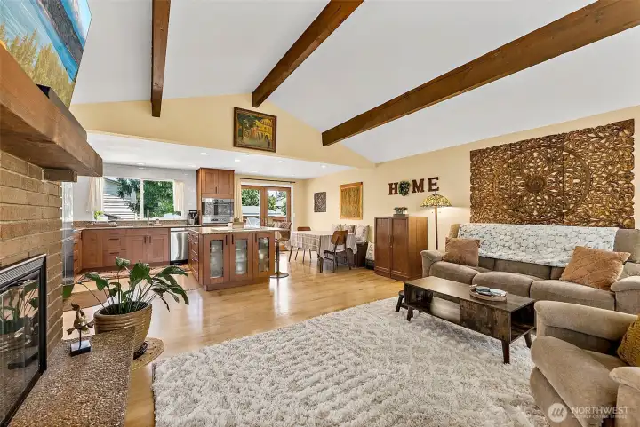 Located just off the kitchen area allows the conversations to flow throughout your evening of entertaining.