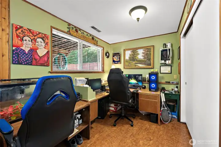 Bedroom #4 on the lower level- sellers currently use it as their office.