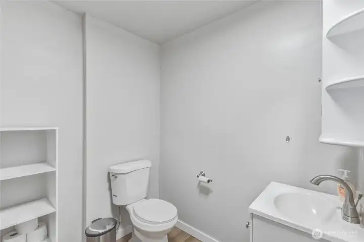 1/2 bath in converted garage 1/2 bath in converted garage