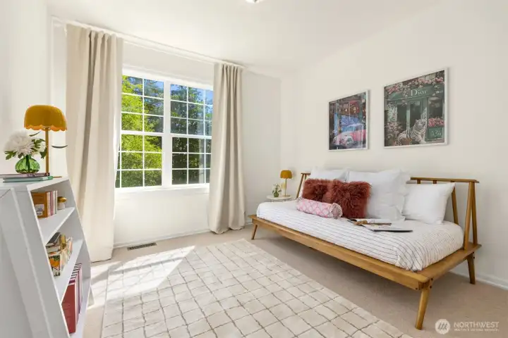 Bedroom 2 on 2nd floor overlooking the back yard.