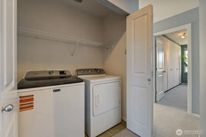 Washer Dryer on Bedroom Level