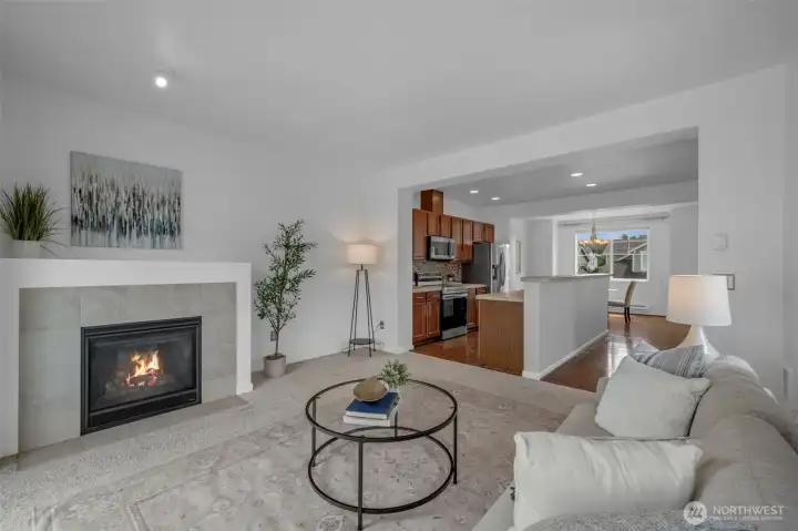 Livingroom with gas fireplace.