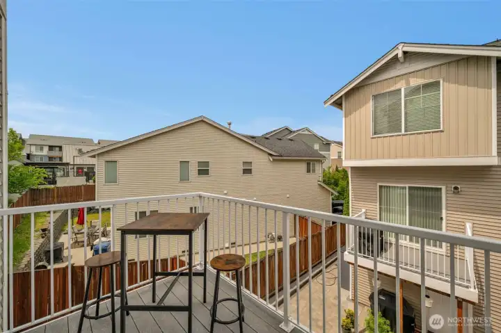 Deck off the living room.