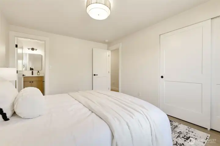 Primary bedroom looking to the door