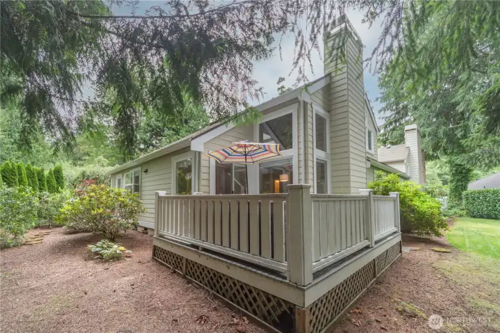 Private deck - large and newly stained - provides a great place to relax and entertain. Private deck - large and newly stained - provides a great place to relax and entertain.