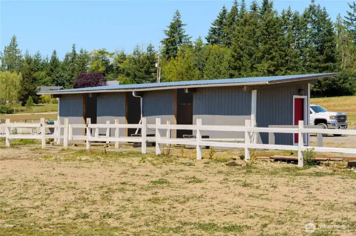 12x48 three stall stable with tack room. 12x48 three stall stable with tack room.