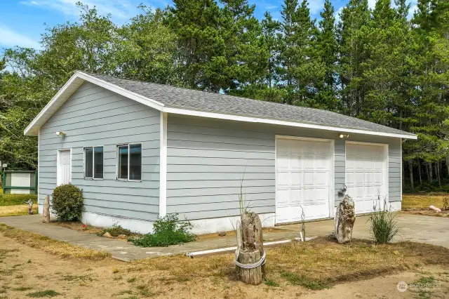 Double car Garage with 2 Garage Door Openers and work space