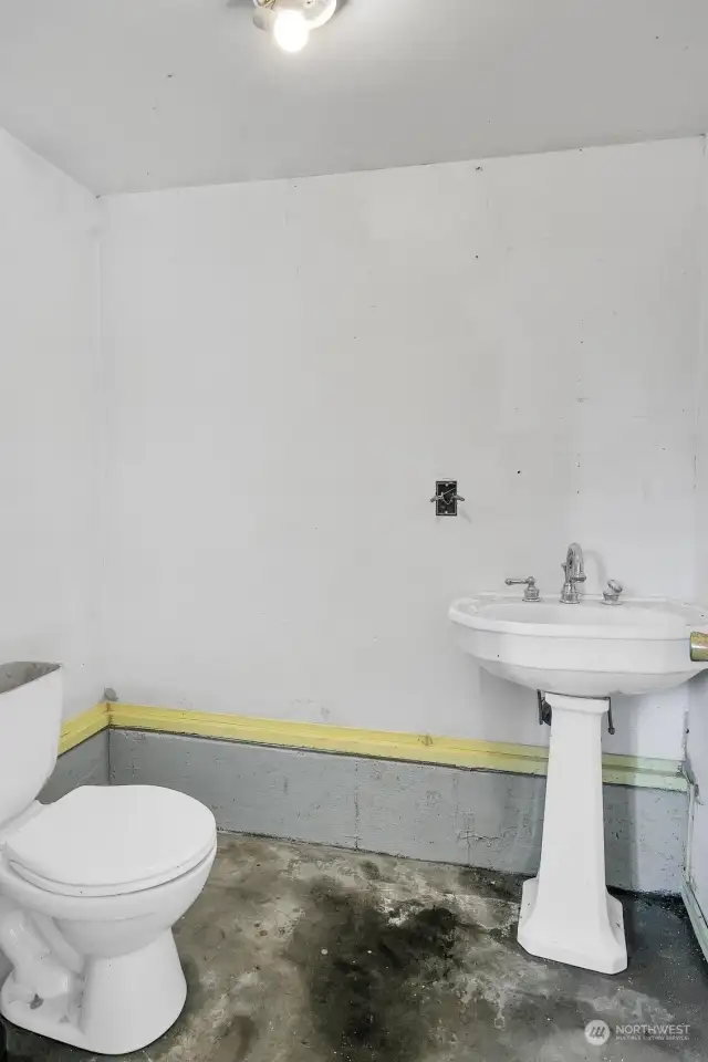 Half Bath in Double Car Garage