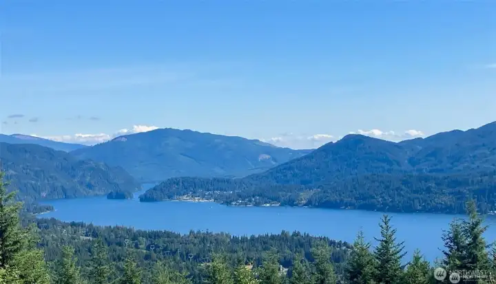 What view will be like when trees are cleared looking SE towards Lake Whatcom and Sudden Valley on far side of lake