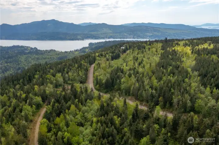 Aerial View from Lot 20 of Lake Whatcom from northern portion of the lot looking to the south