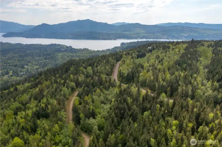 Aerial View from Lot 20 of Lake Whatcom from northern portion of the lot looking to the south